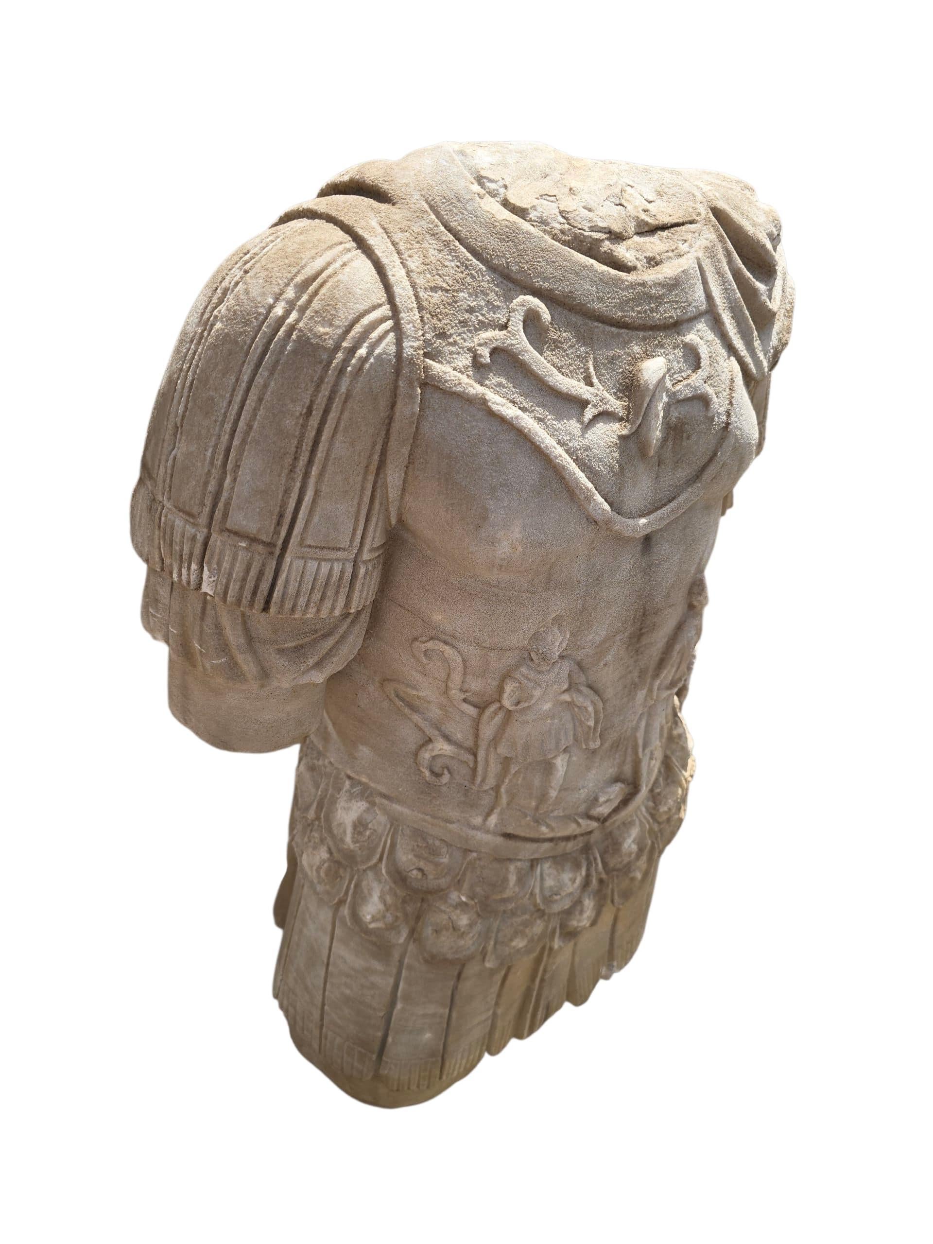 Antique Hand-Carved Marble Sculpture of a Roman Emperor, Early 20th Century For Sale 2