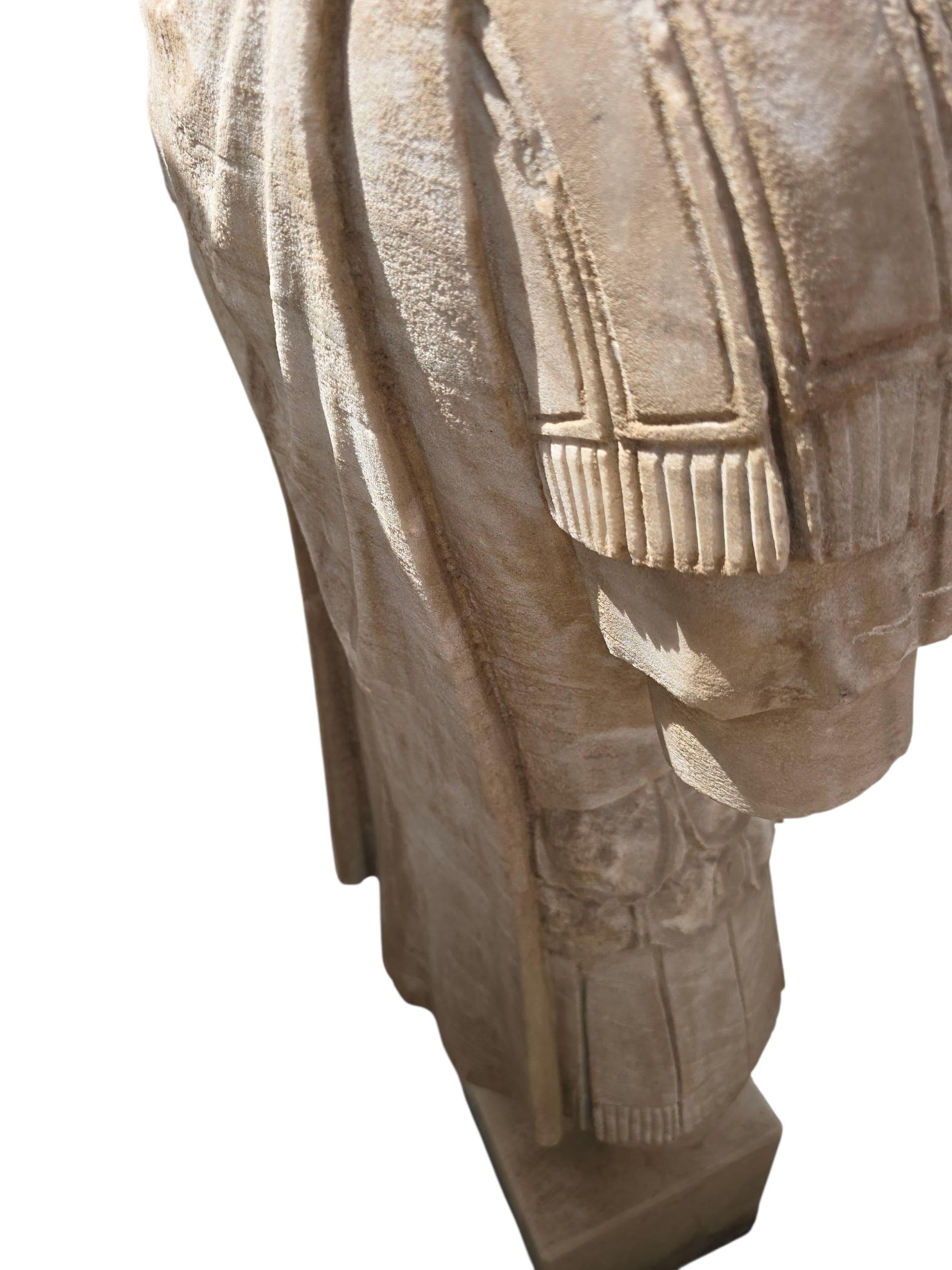 Antique Hand-Carved Marble Sculpture of a Roman Emperor, Early 20th Century For Sale 3