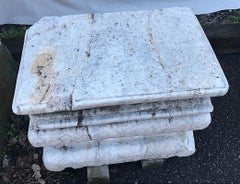 Antique Hand Carved Marble Stepped Plinth Base or Coffee Table