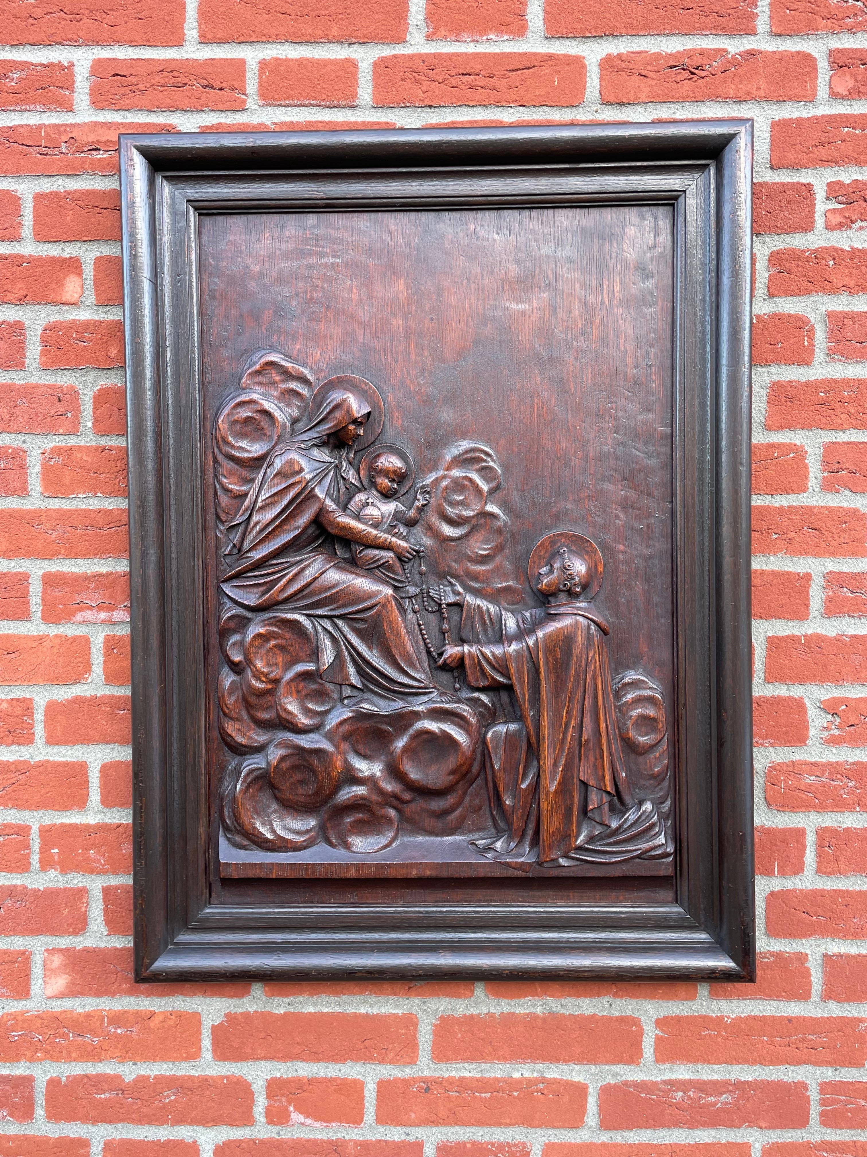 Hand carved, ecclesiastical wall sculpture from the mid 1800s.

With antique church relics being one of our specialities, we have seen the Virgin Mary and Her child Jesus depicted in all kinds of ways and from all kinds of materials. However, we