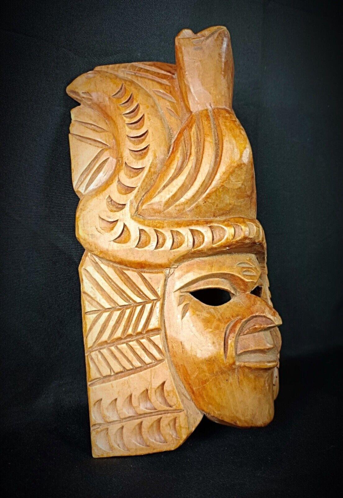 Antique Hand-Carved Maya Wooden Mask - Indigenous American Art, 2Y119 For Sale 5