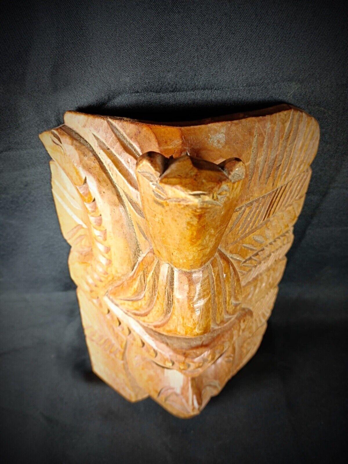 French Antique Hand-Carved Maya Wooden Mask - Indigenous American Art, 2Y119 For Sale