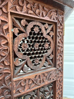 Antique Hand Carved Moorish Style Octagon Side Table Tabouret.