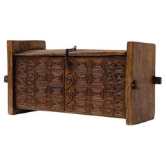 Antique Hand Carved Nuristani Storage Chest