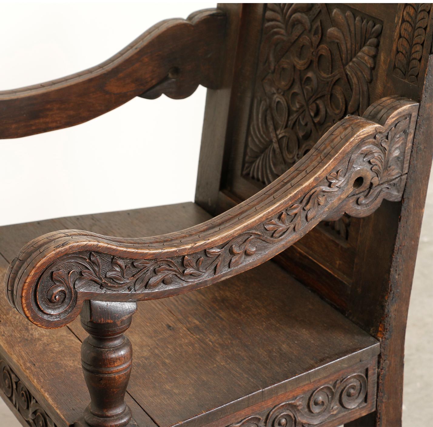 carved oak chair