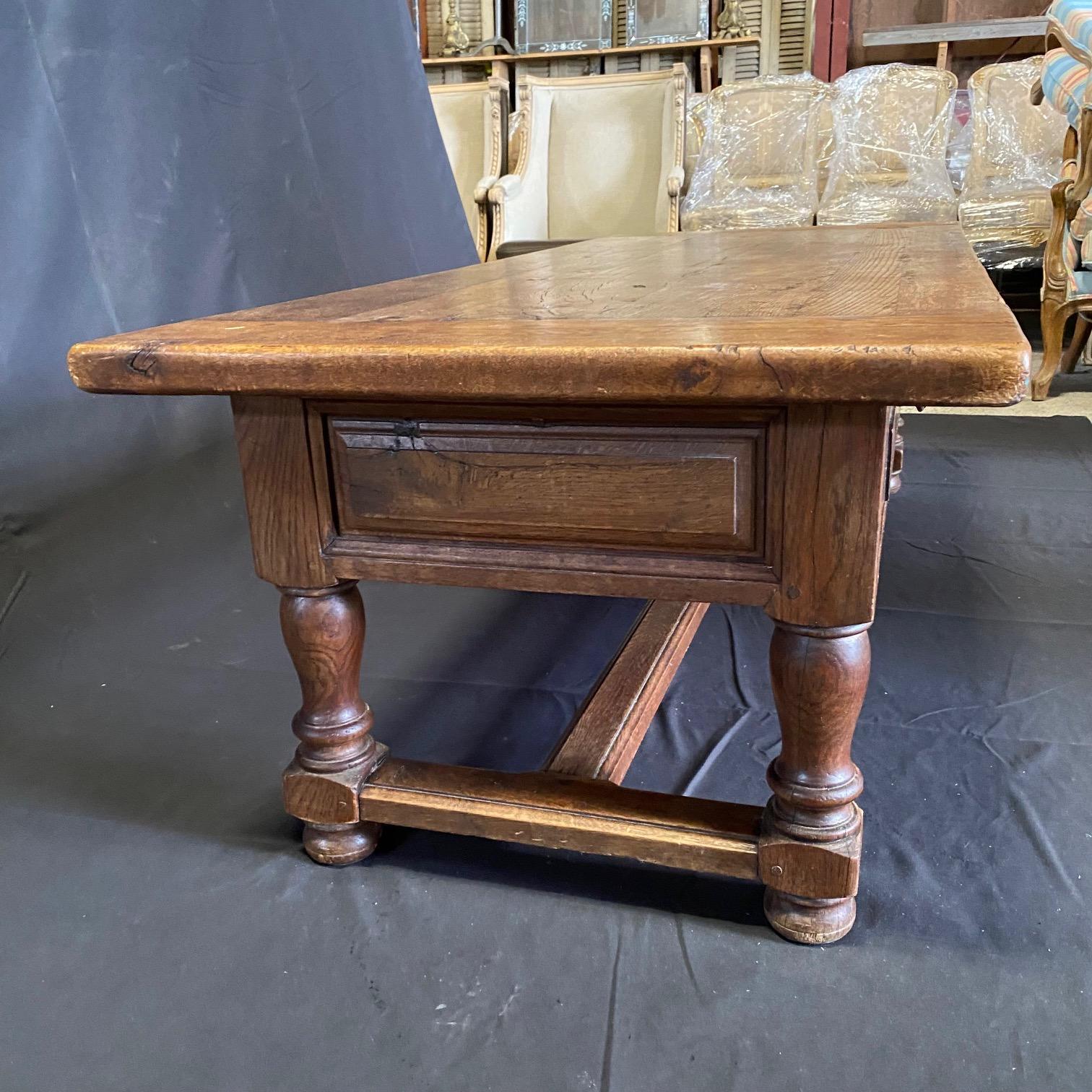 Antique Hand Carved Oak Coffee Table from Provence  For Sale 3