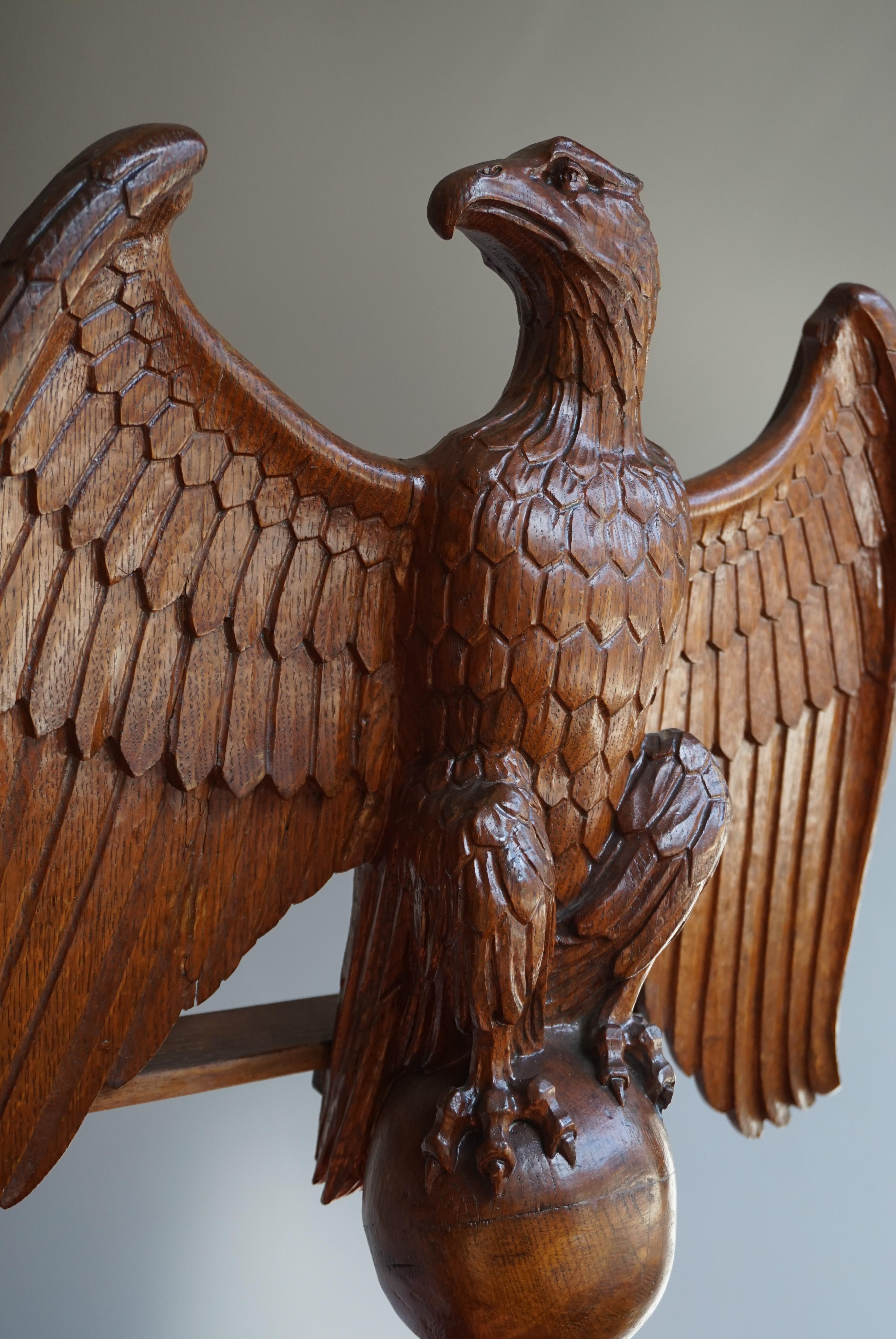 Beech Antique Hand Carved Oak Eagle Sculpture Church Bible Stand or Saint John Lectern