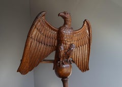 Antique Hand Carved Oak Eagle Sculpture Church Bible Stand or Saint John Lectern