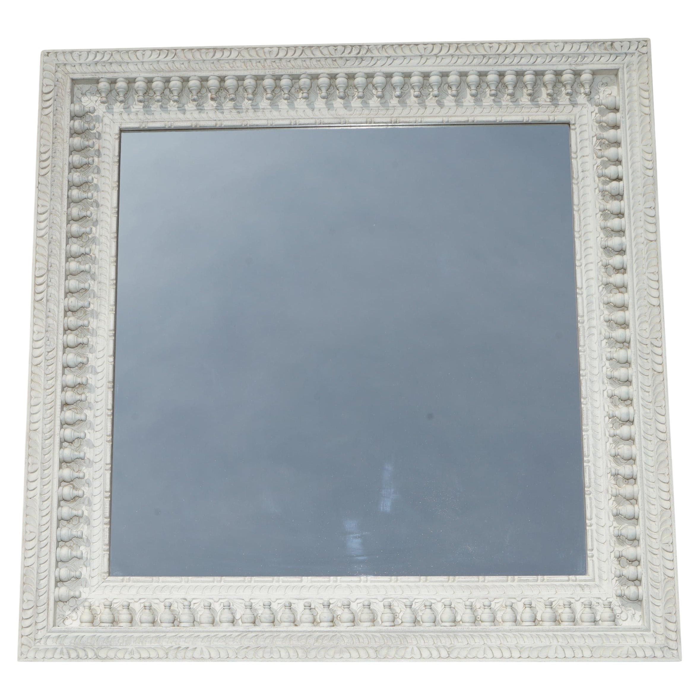 ANTIQUE HAND CARVED & PAiNTED BURMESE LIBERTY'S LONDON STYLE OVERMANTLE MIRROR For Sale