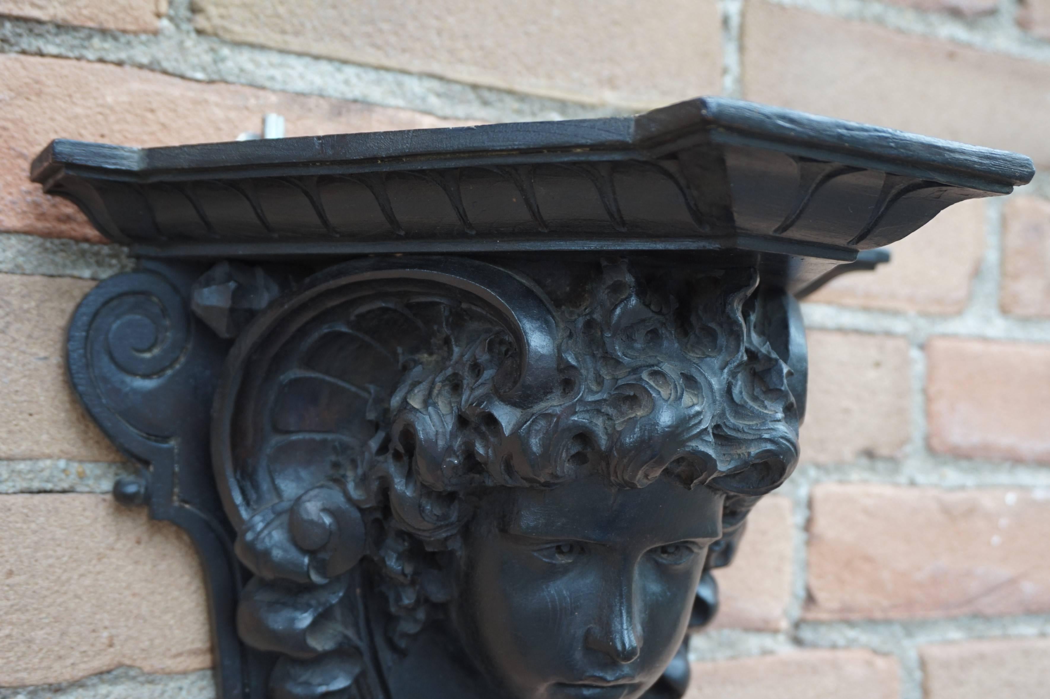 Antique Hand-Carved Renaissance Style Wall Bracket / Corbel by Ernesto Petralli 2