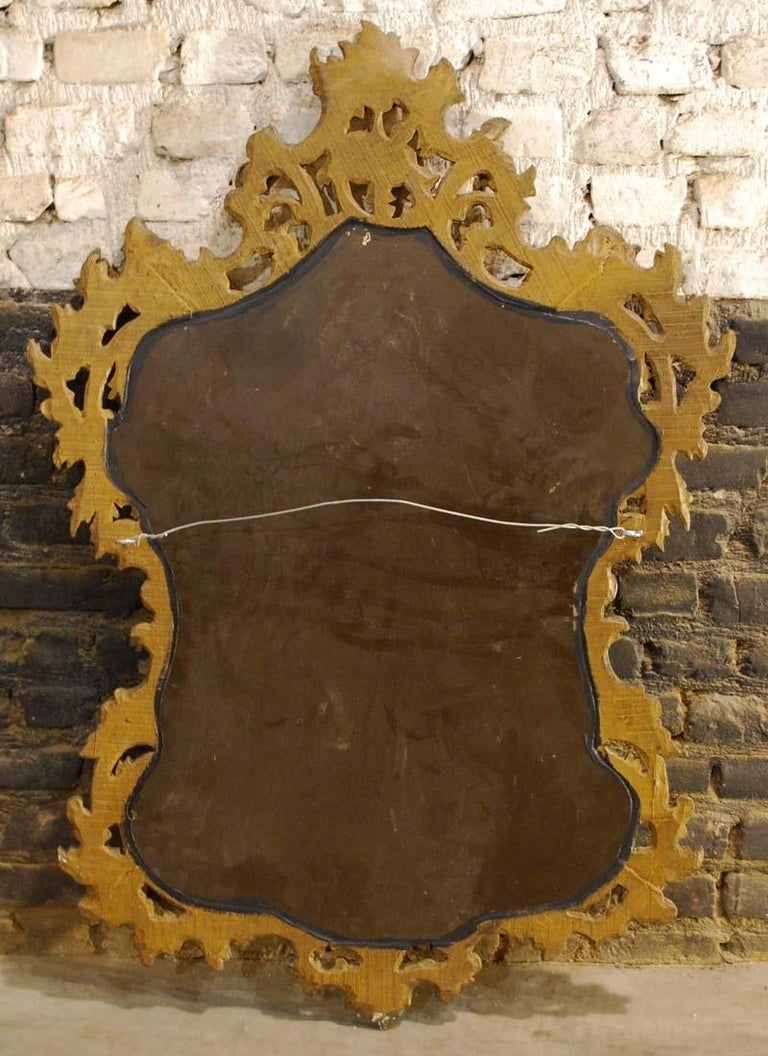 Antique Hand Carved Rococo Giltwood Italian Wall Mirror at 1stDibs