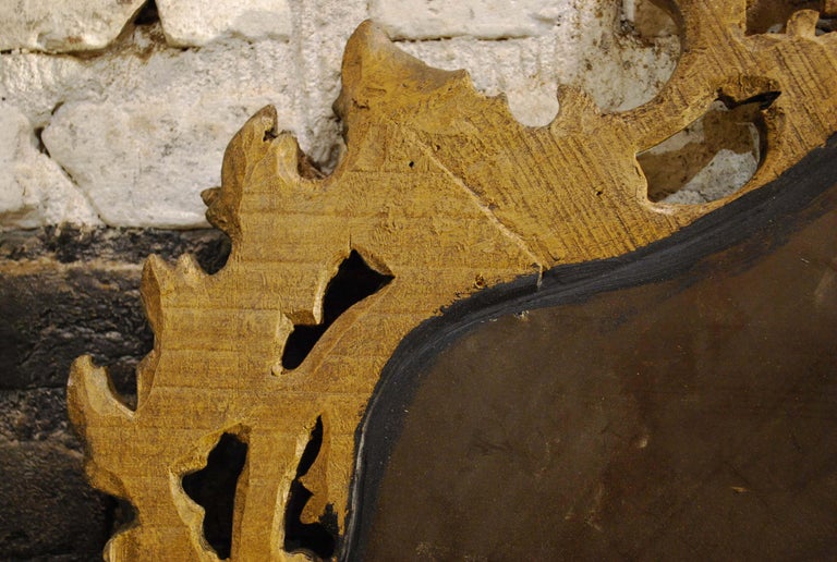 Antique Hand Carved Rococo Giltwood Italian Wall Mirror at 1stDibs