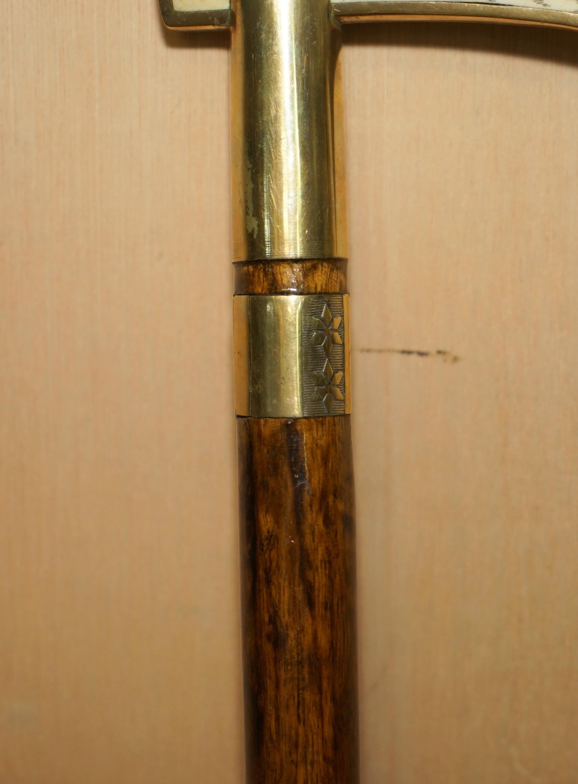 ANTiQUE HAND CARVED SAILORS WALKING STICK OF H.M.S VICTORY ENDEAVOUR CUTTY SARK For Sale 5