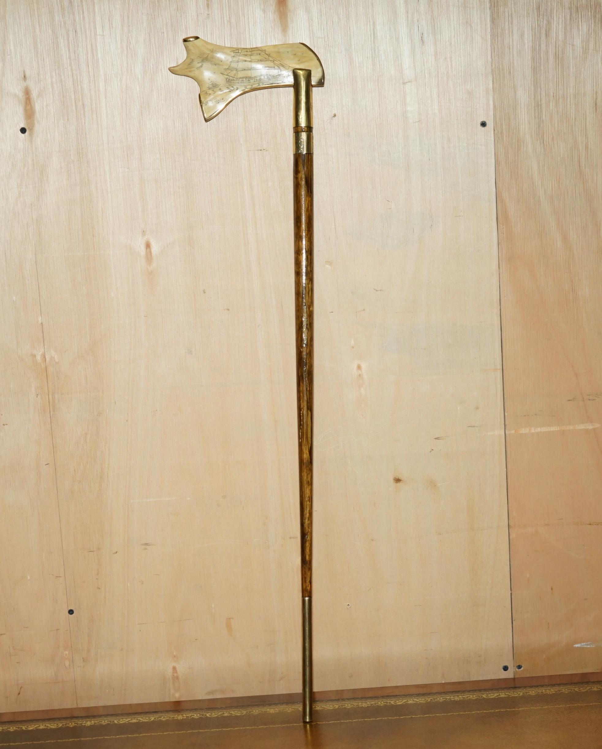 Royal House Antiques

Royal House Antiques is delighted to offer for sale this super rare and highly collectable Antique hand carved Sailors walking stick depicting on one side the Cutty Sark and on the other H.M.S Victory and Endeavor 

A super