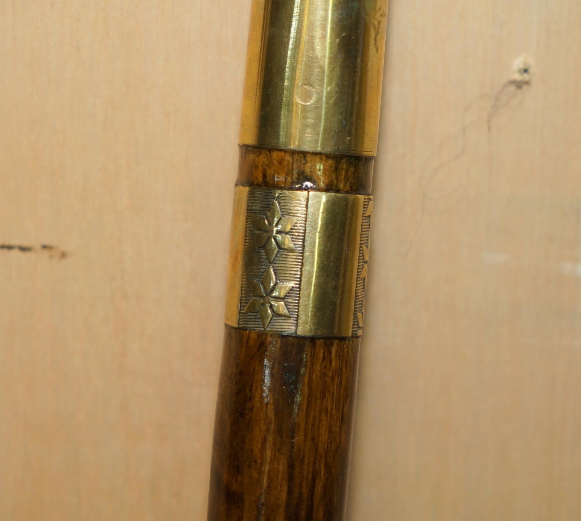 English ANTiQUE HAND CARVED SAILORS WALKING STICK OF H.M.S VICTORY ENDEAVOUR CUTTY SARK For Sale