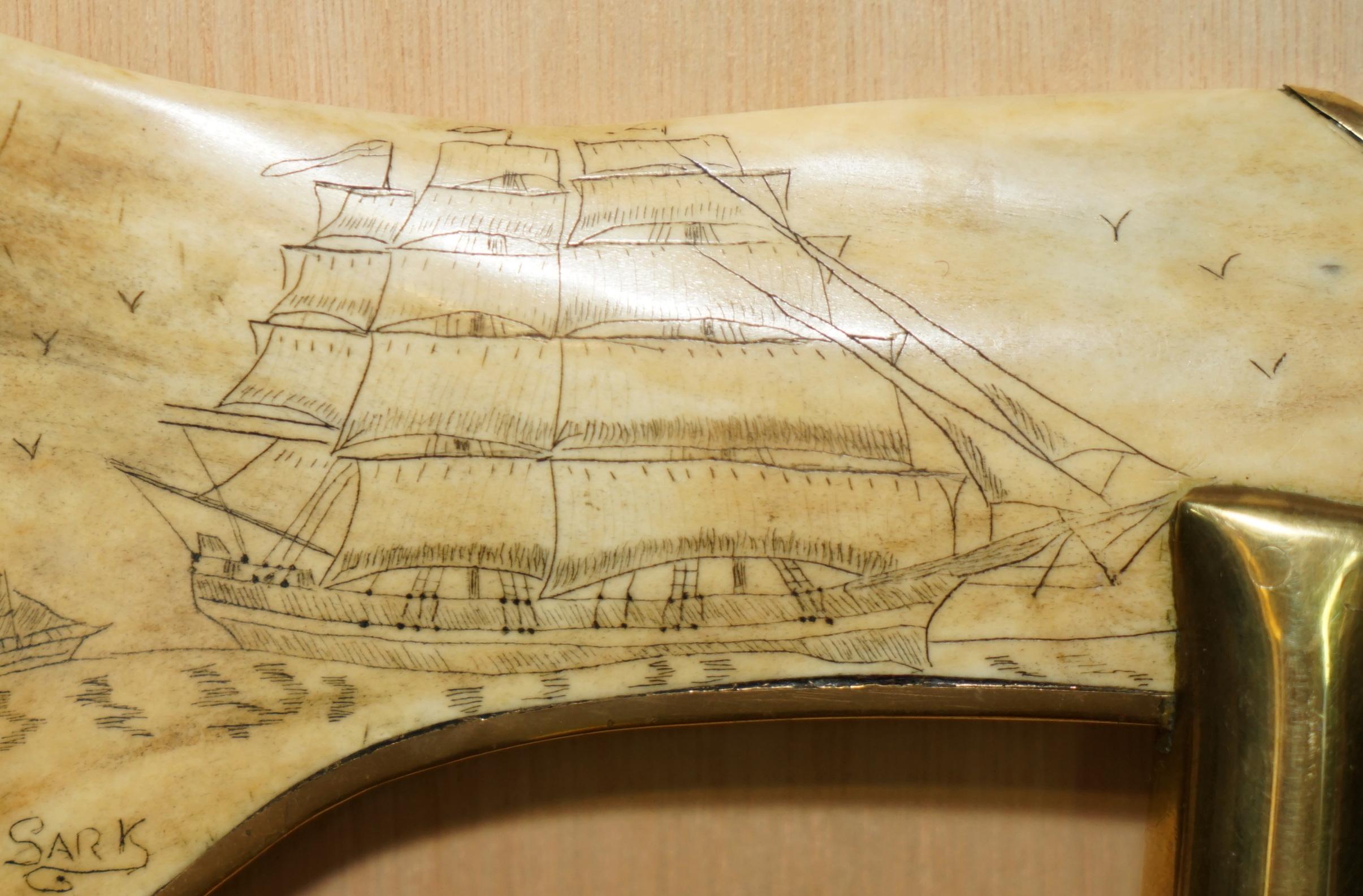 19th Century ANTiQUE HAND CARVED SAILORS WALKING STICK OF H.M.S VICTORY ENDEAVOUR CUTTY SARK For Sale
