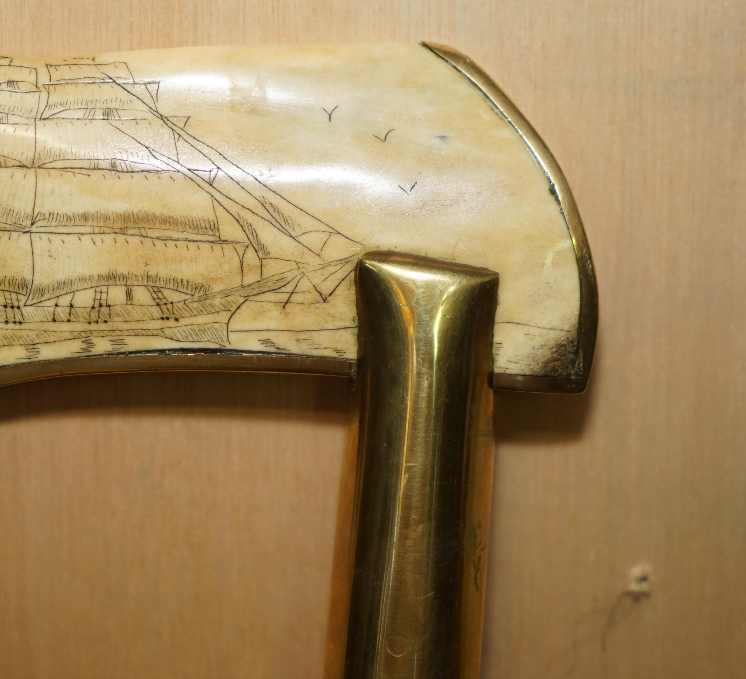 Wood ANTiQUE HAND CARVED SAILORS WALKING STICK OF H.M.S VICTORY ENDEAVOUR CUTTY SARK For Sale