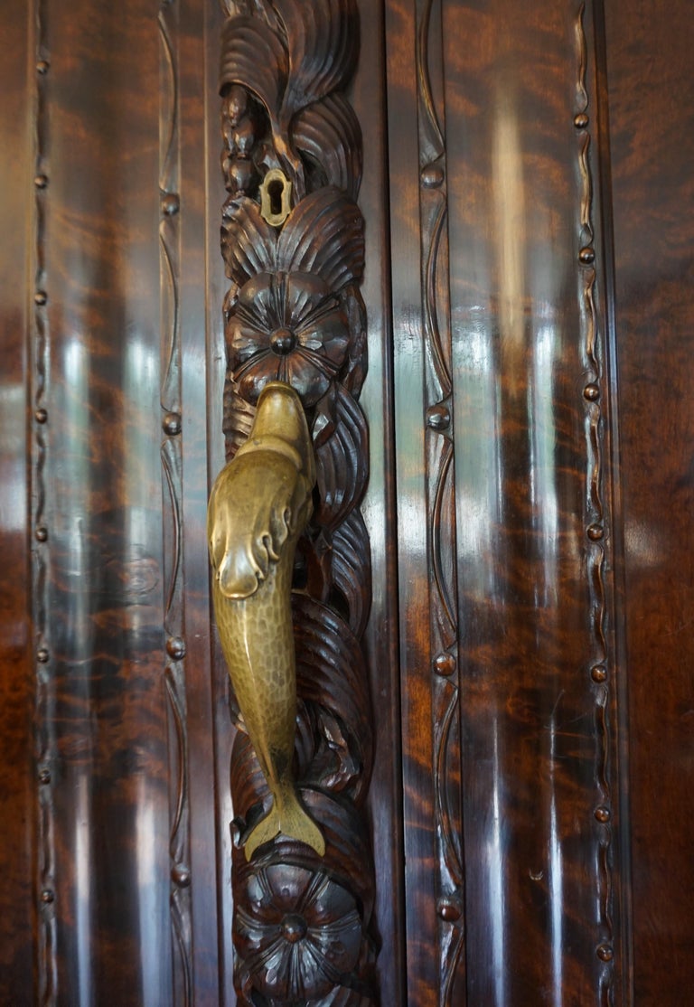 Antique HandCarved Scandinavian Arts and Crafts Viking Ship and