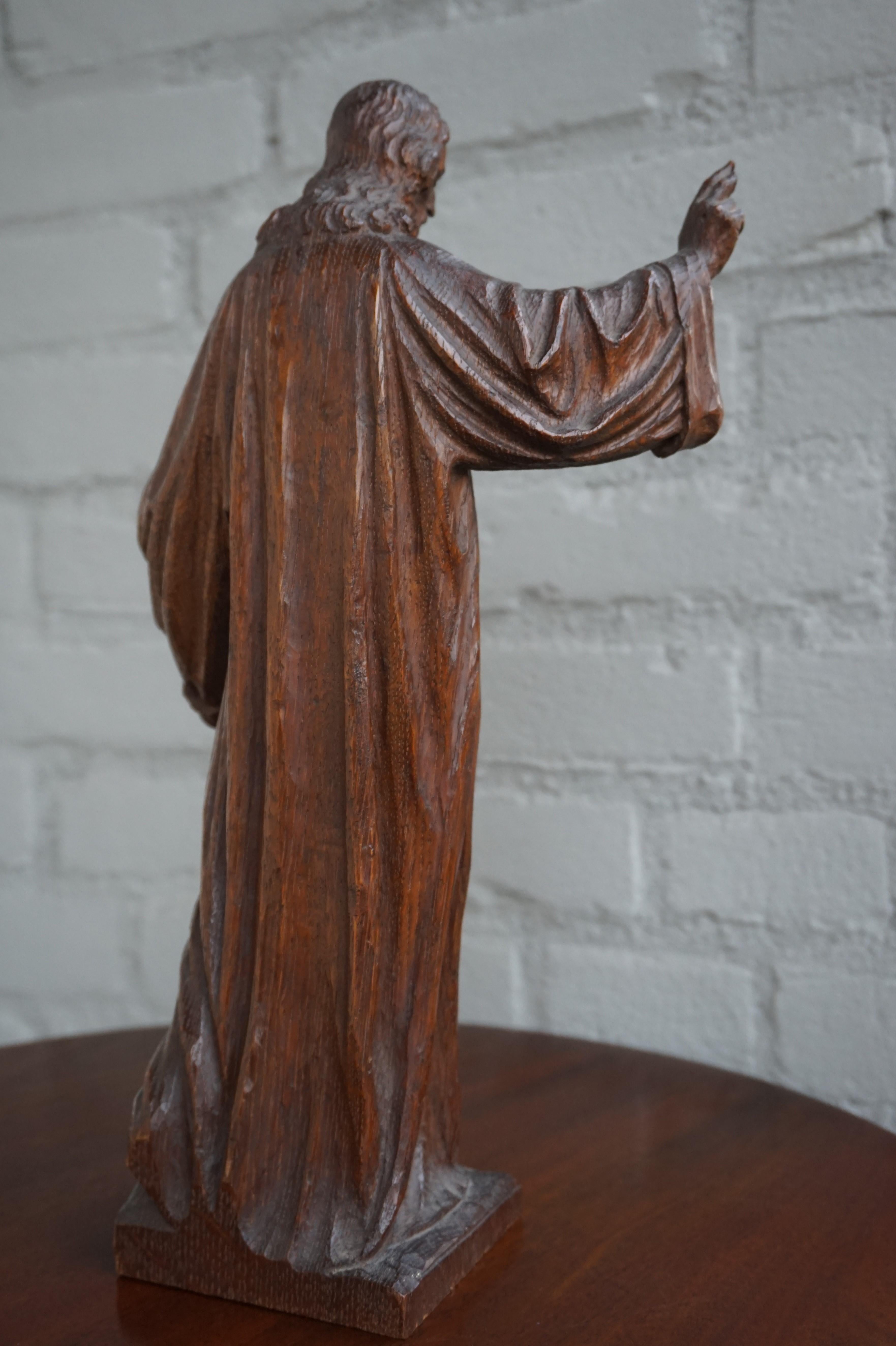 Antique and Hand Carved Sculpture of Our Lord & Teacher Jesus by Bruno Gerrits 2