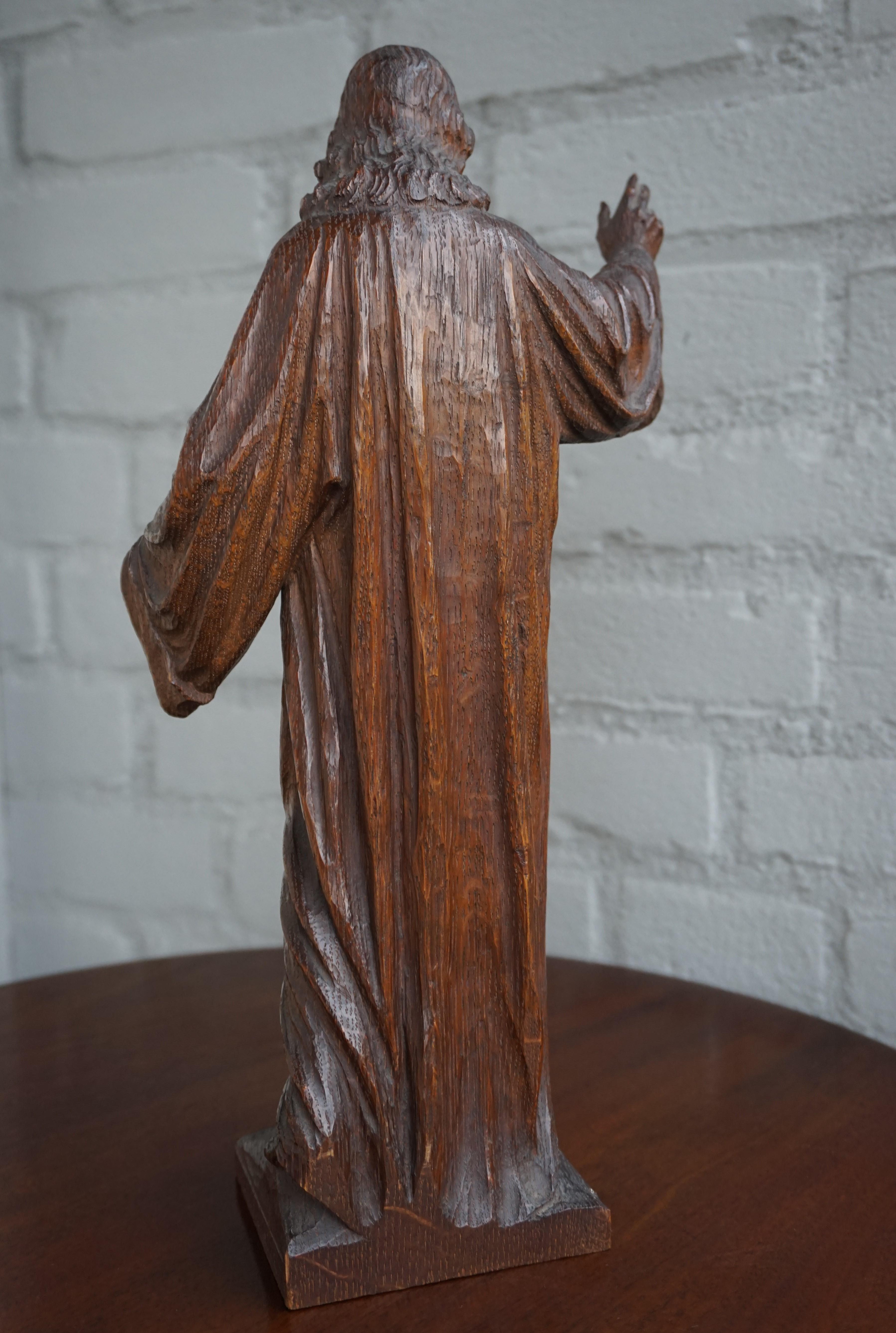 Antique and Hand Carved Sculpture of Our Lord & Teacher Jesus by Bruno Gerrits 4