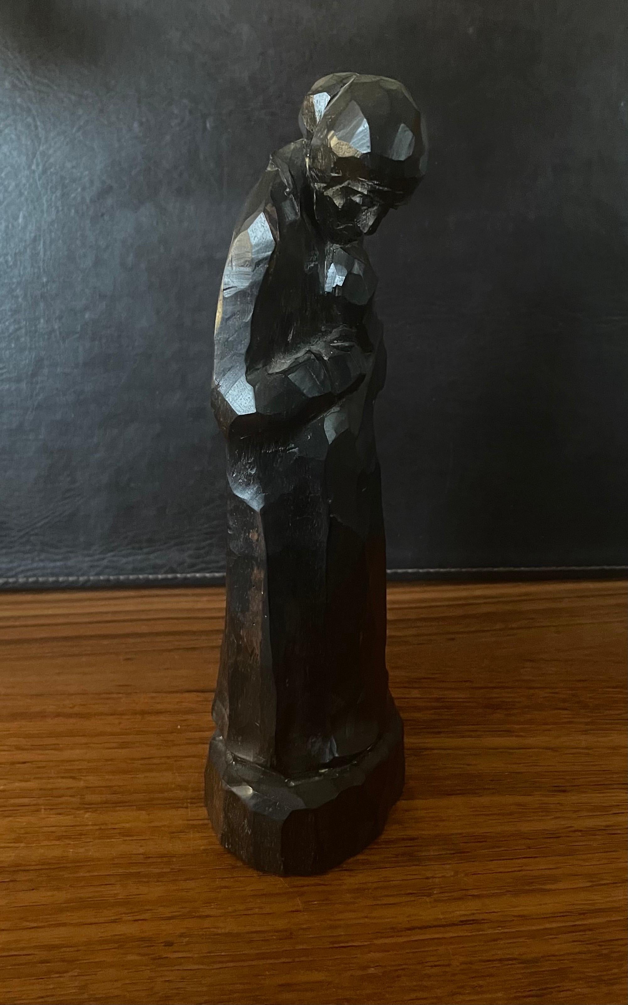 Antique Hand Carved Solid Wood Figurative Sculpture by Anton Fortuin 2