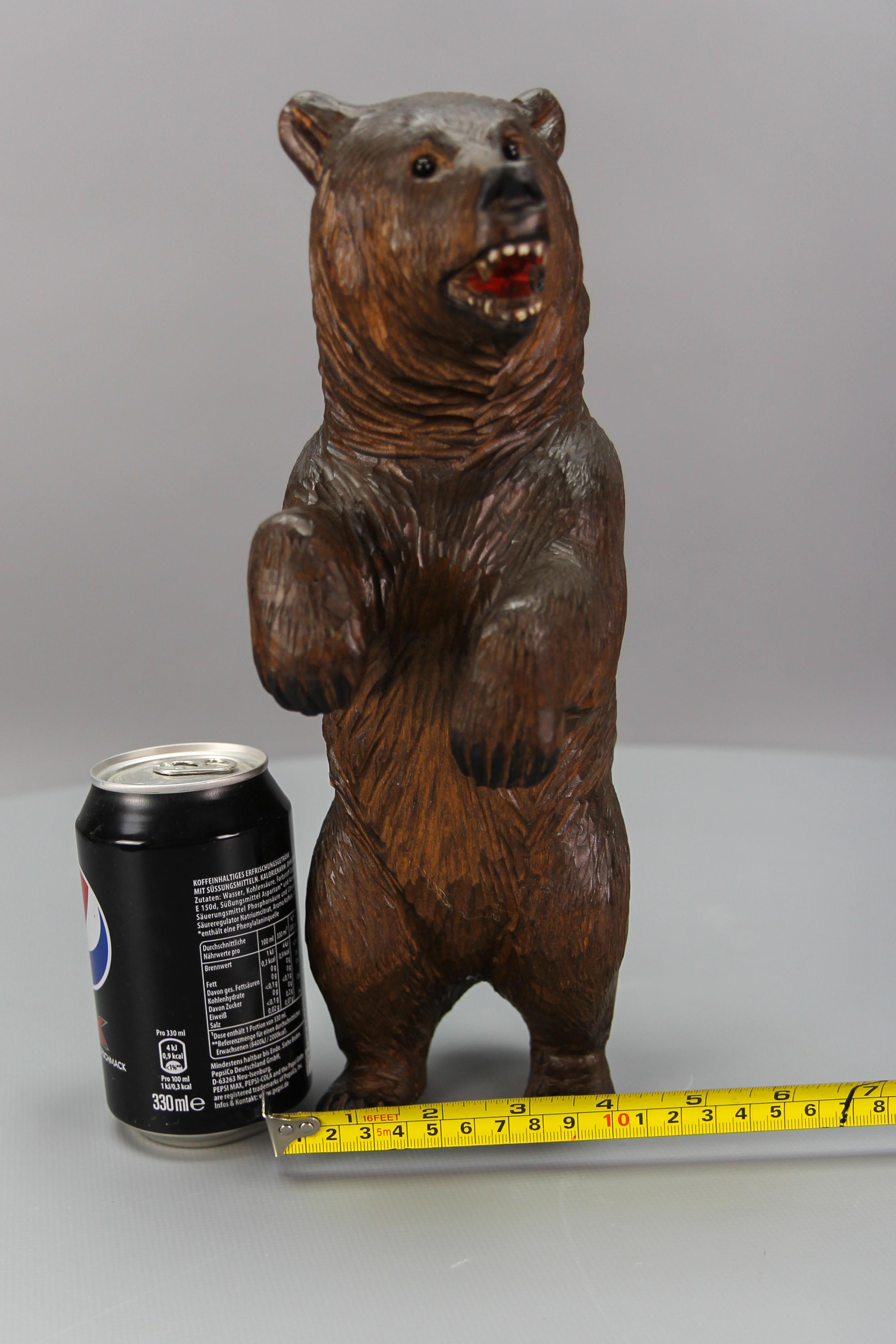 Antique Hand Carved Standing Bear Figure, Germany, circa 1920 9