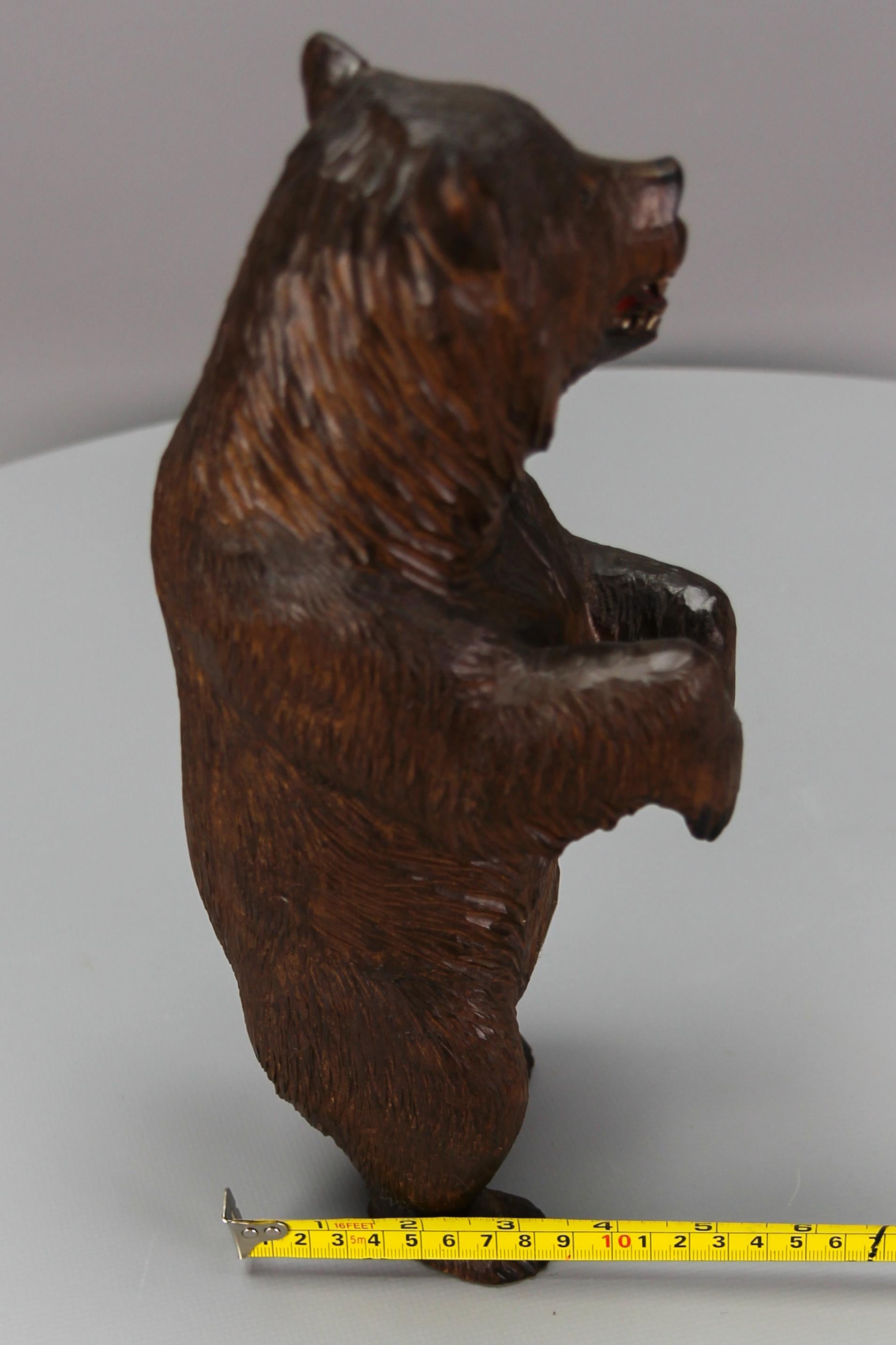 Antique Hand Carved Standing Bear Figure, Germany, circa 1920 10
