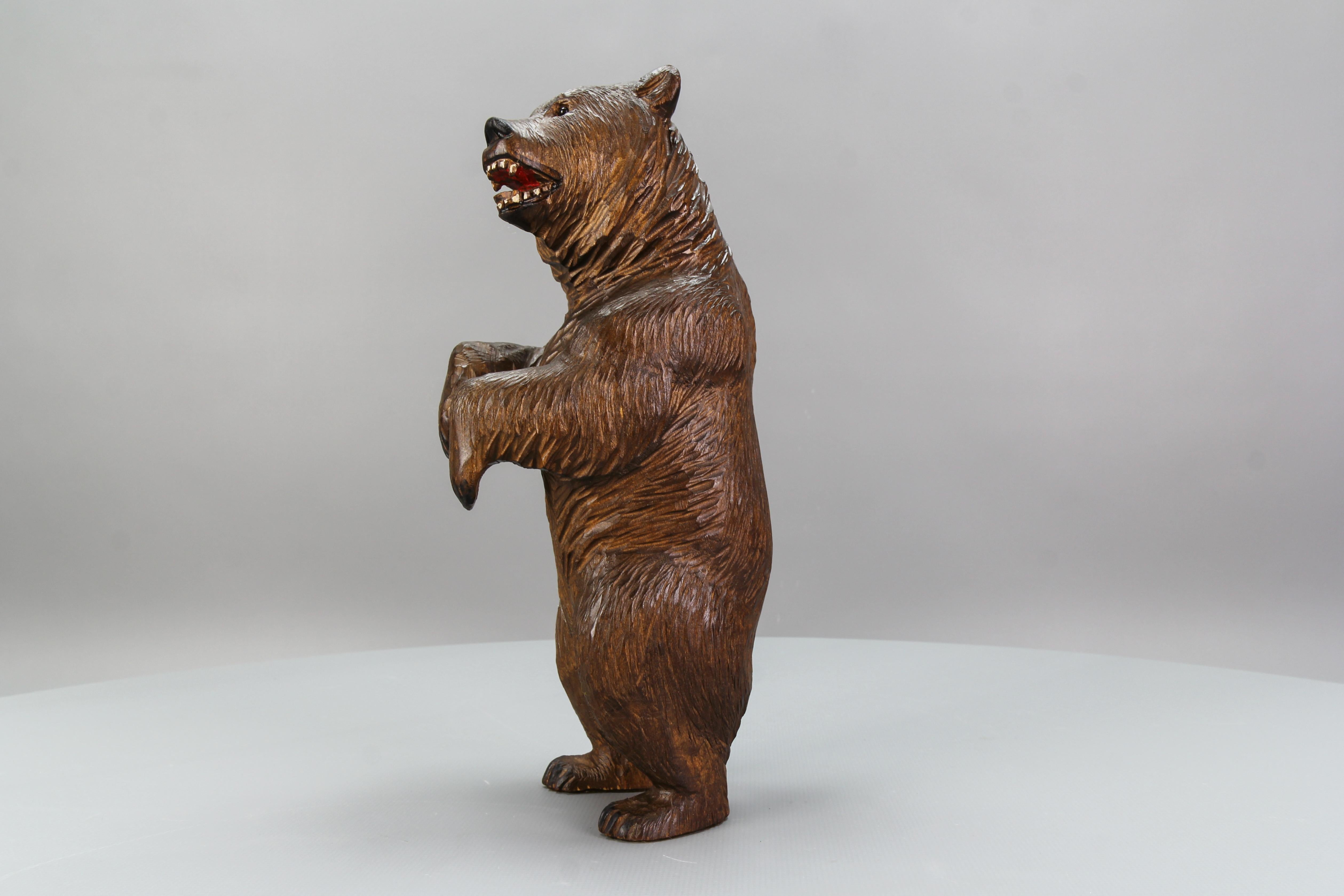 Antique Hand Carved Standing Bear Figure, Germany, circa 1920 13