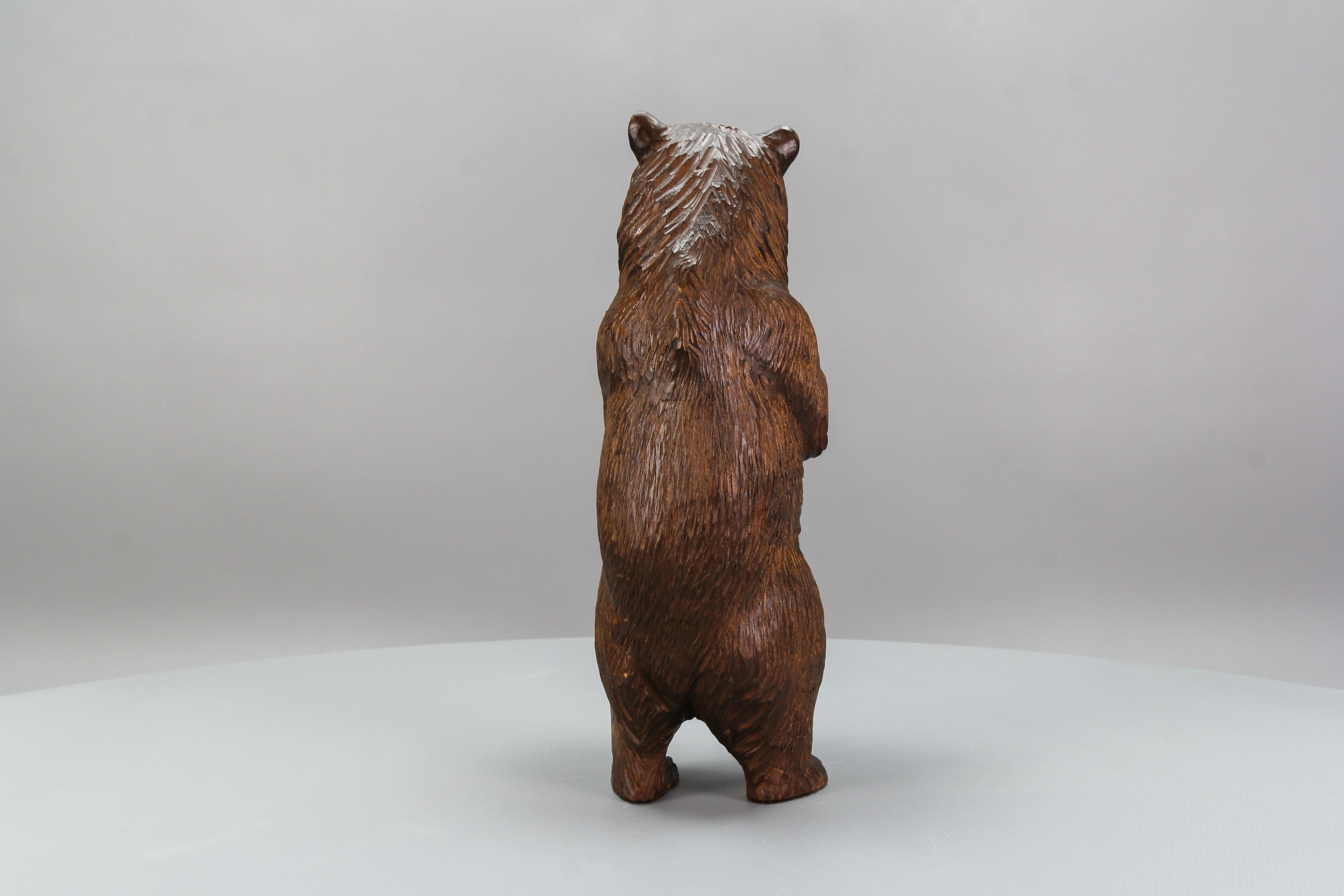 Antique Hand Carved Standing Bear Figure, Germany, circa 1920 2