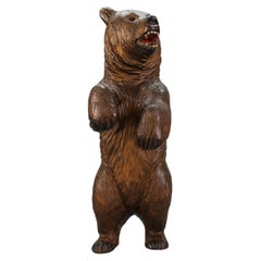 Antique Hand Carved Standing Bear Figure, Germany, circa 1920