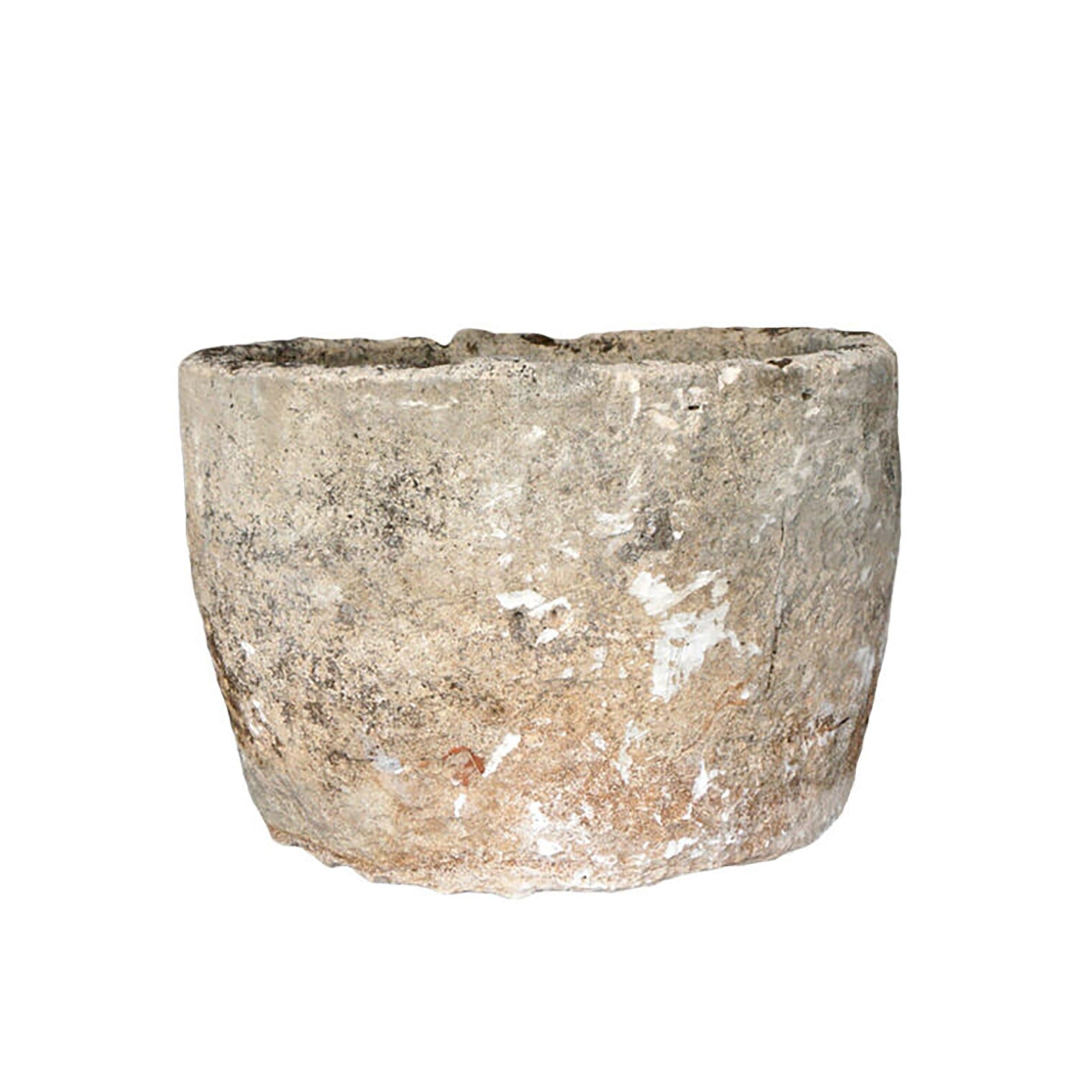 Transport your garden to the romantic allure of old French estates with these exquisite antique stone repurposed and hand carved to use as a planter. Each one boasts a distinguished aged patina and a unique elegant weathered surface. The weathered