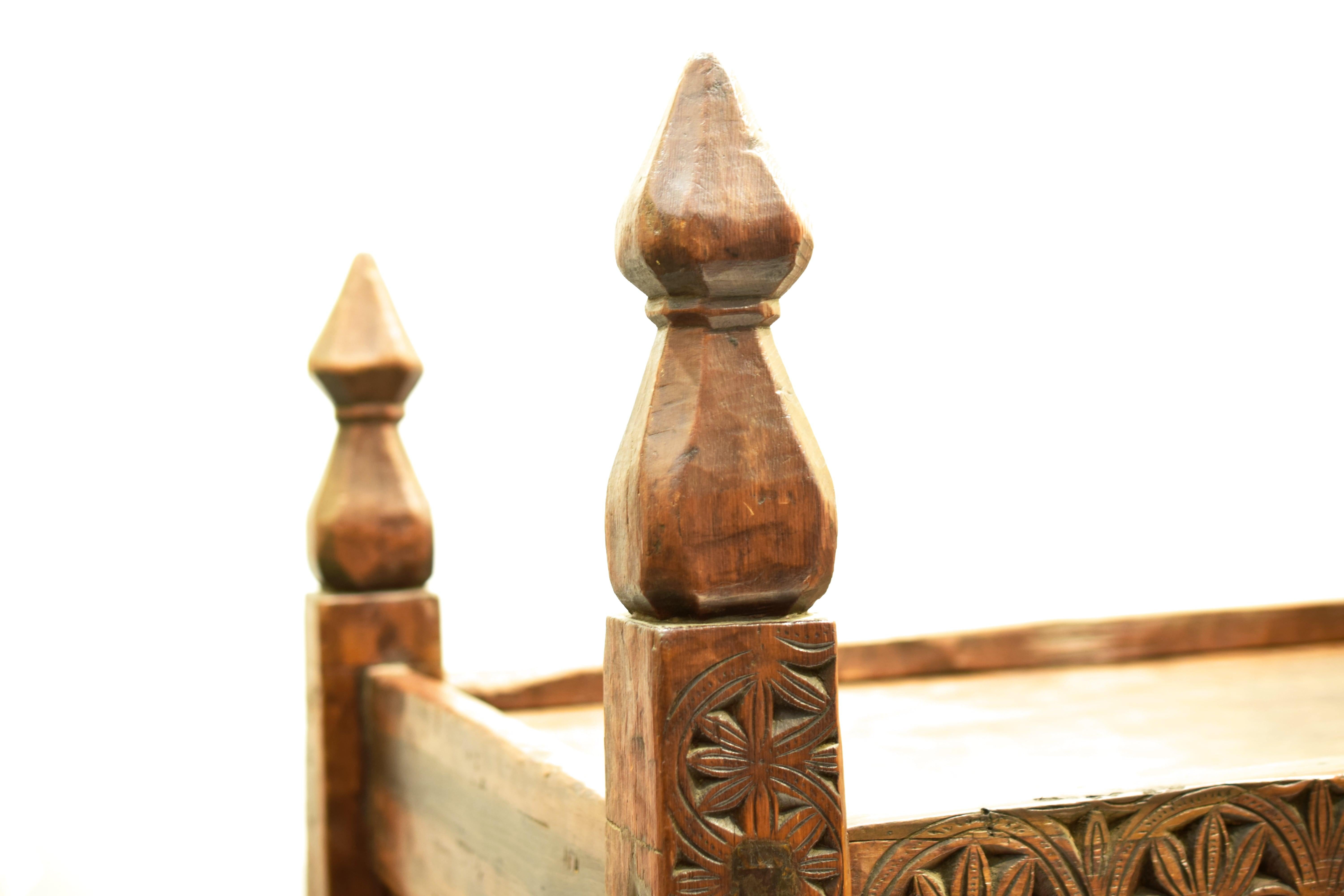Pakistani Antique Hand-Carved Swat Chest from Pakistan For Sale