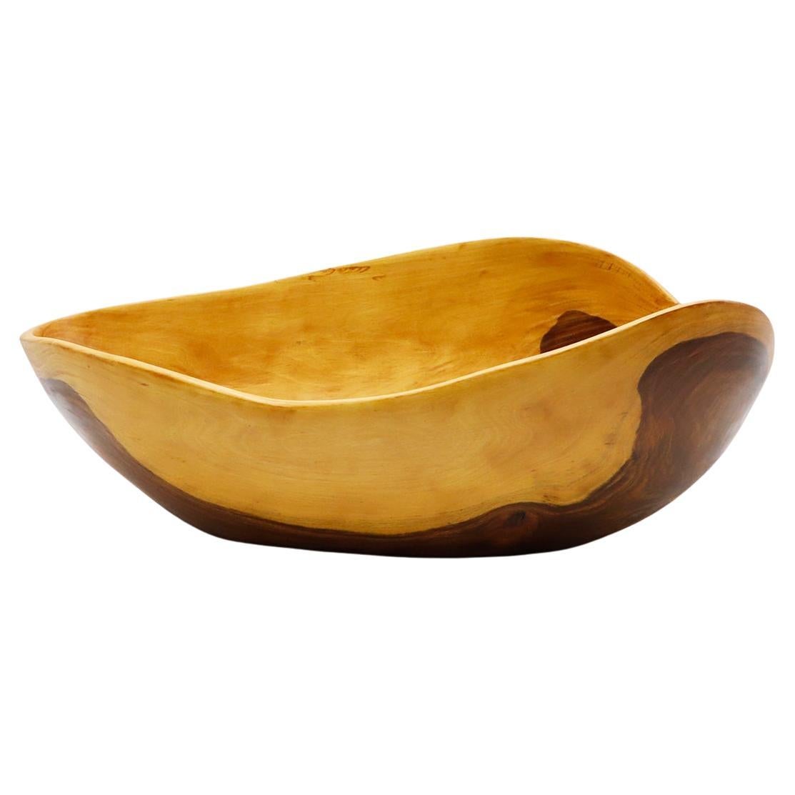 Antique Hand-Carved Tropical Wood Bowl For Sale