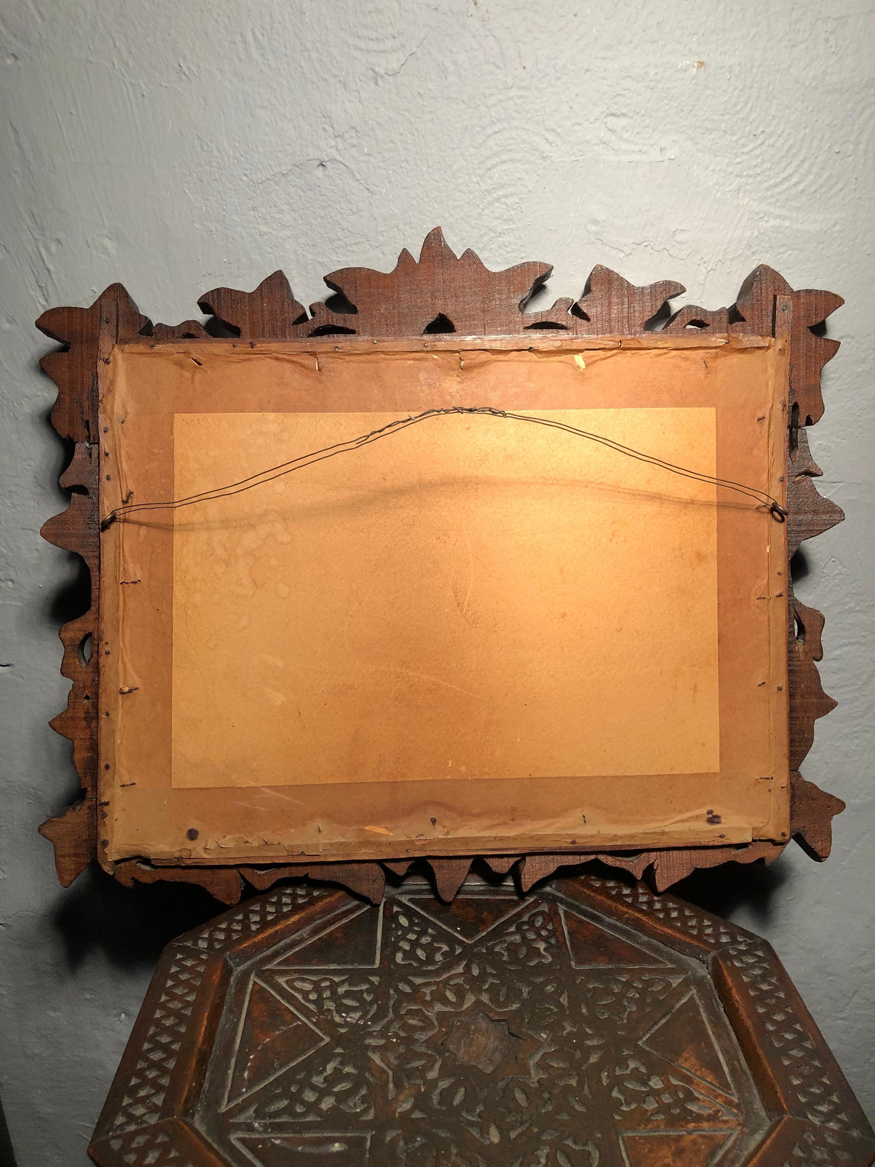 Antique Mahogany Hand Carved Victorian Wall Mirror In Good Condition For Sale In Søborg, DK