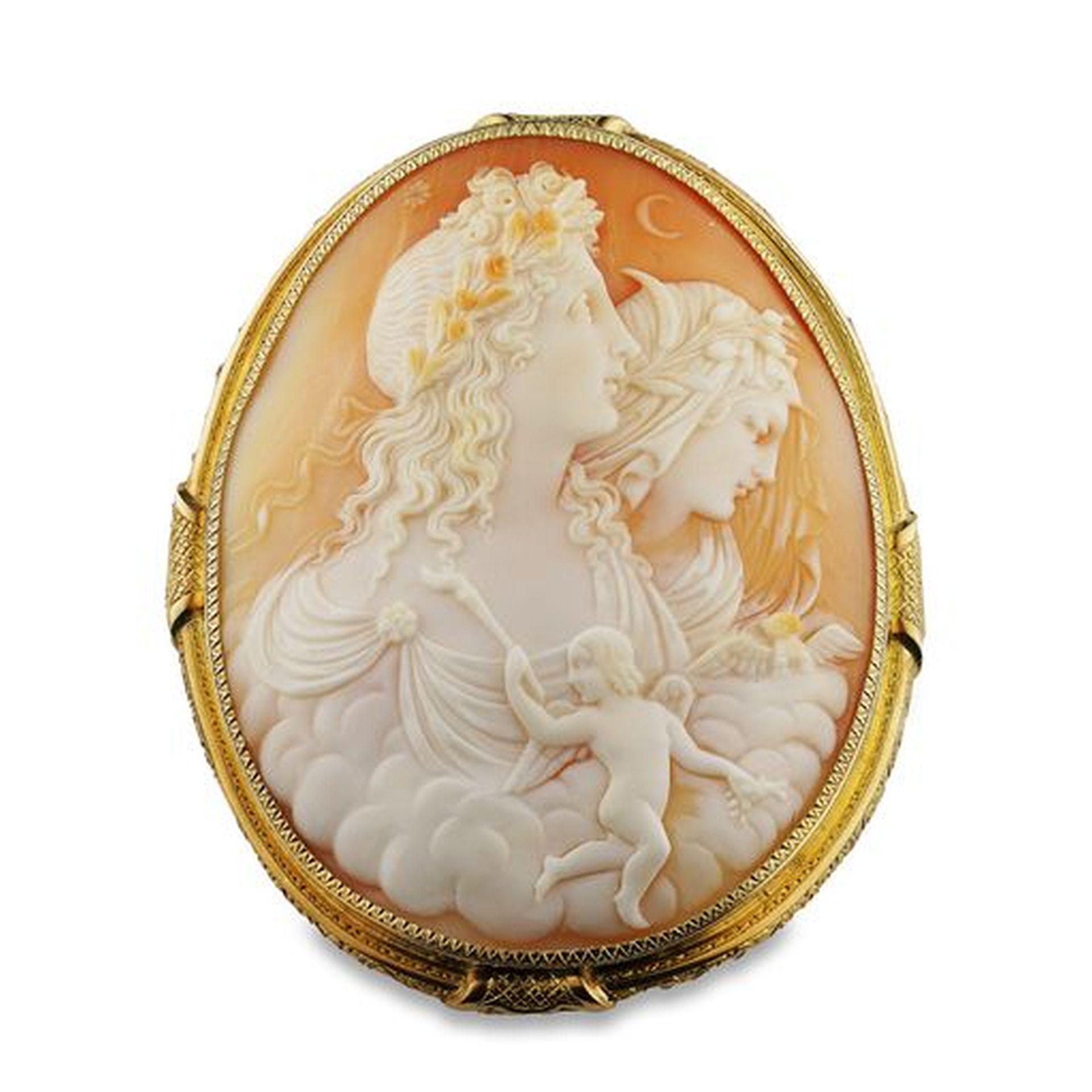 black and white cameo brooch