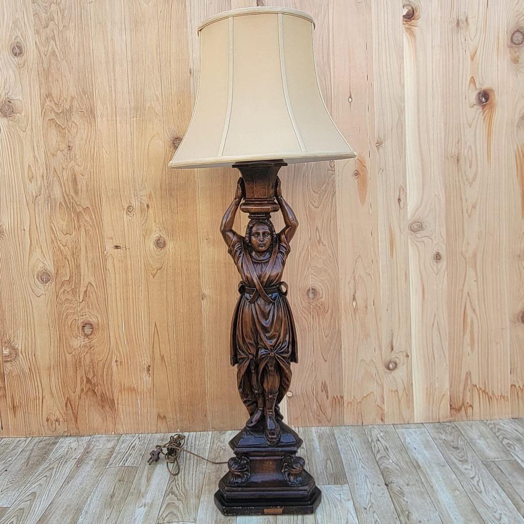 Antique Hand Carved Walnut Figural Lamp with Shade

This antique figural hand carved lamp is made of Walnut. The figure of the woman is all hand carved and the light is working and has been tested. 

Circa: 1920

Dimensions:

H 47” with