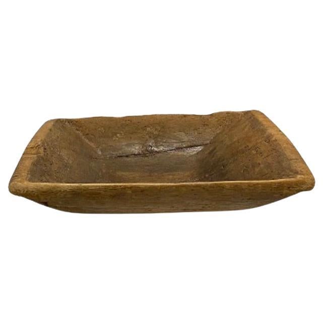 Antique Hand Carved Wood Dough Bowl For Sale