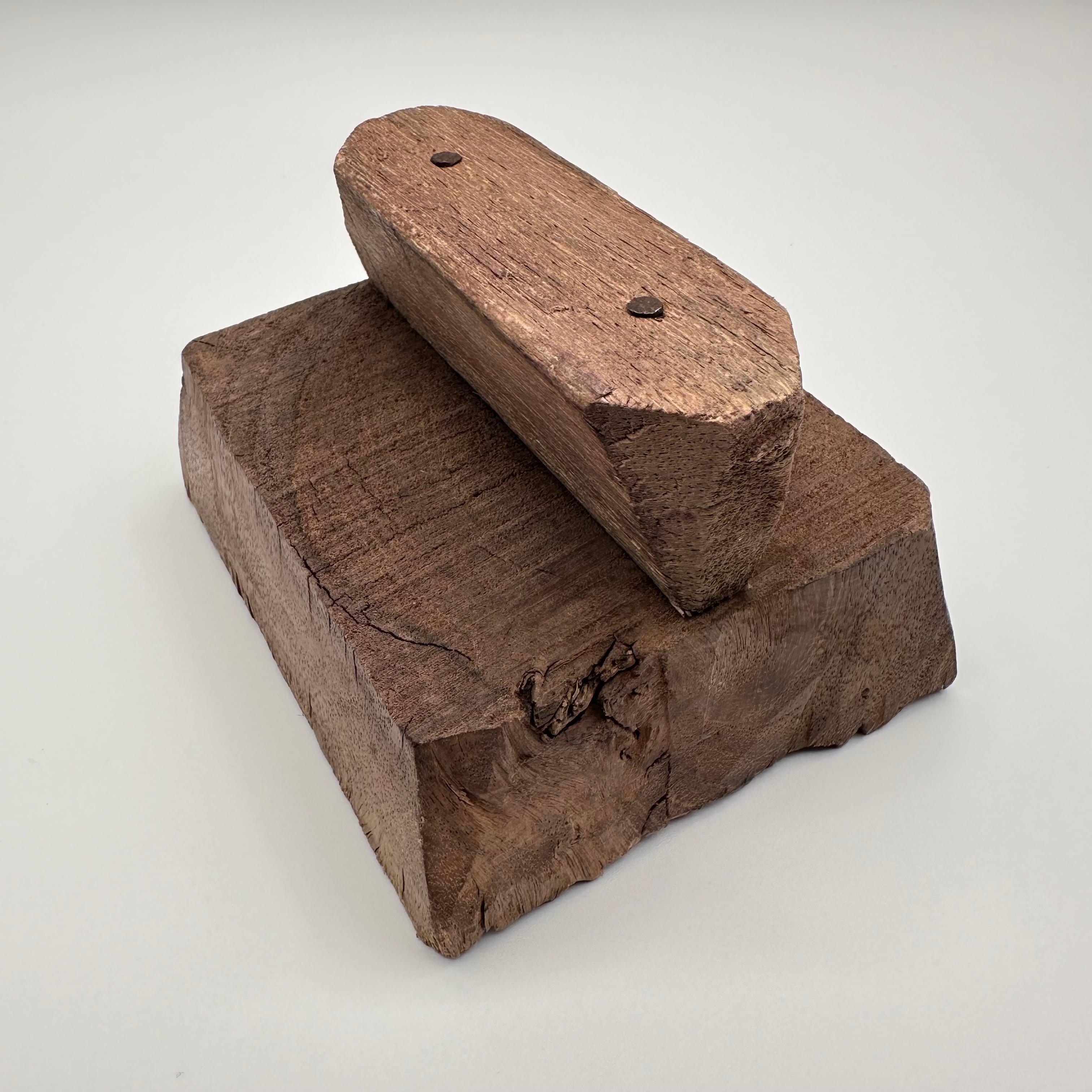 Antiker handgeschnitzter Holzdruckblock mit großen Rosetten (20. Jahrhundert) im Angebot