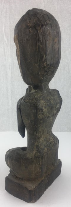 Hand Carved Wooden Balinese Yoga or Meditation Statue