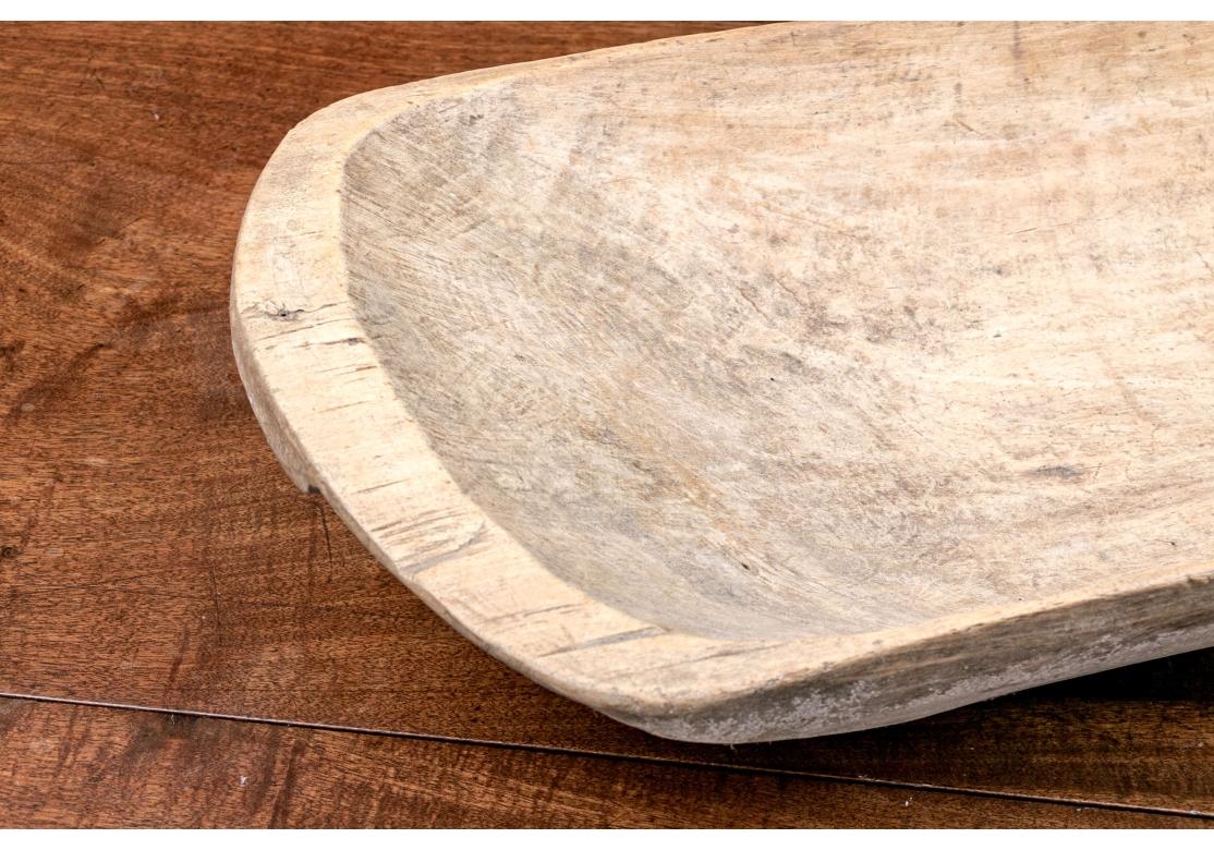Rustic Antique Hand Carved Wooden Dough Bowl For Sale