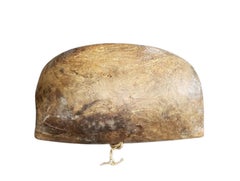 Antique Hand-Carved Wooden Dough Bowl Primitive Rustic Trough with Early Stitch