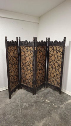 Antique Hand-Carved Wooden Room Divider