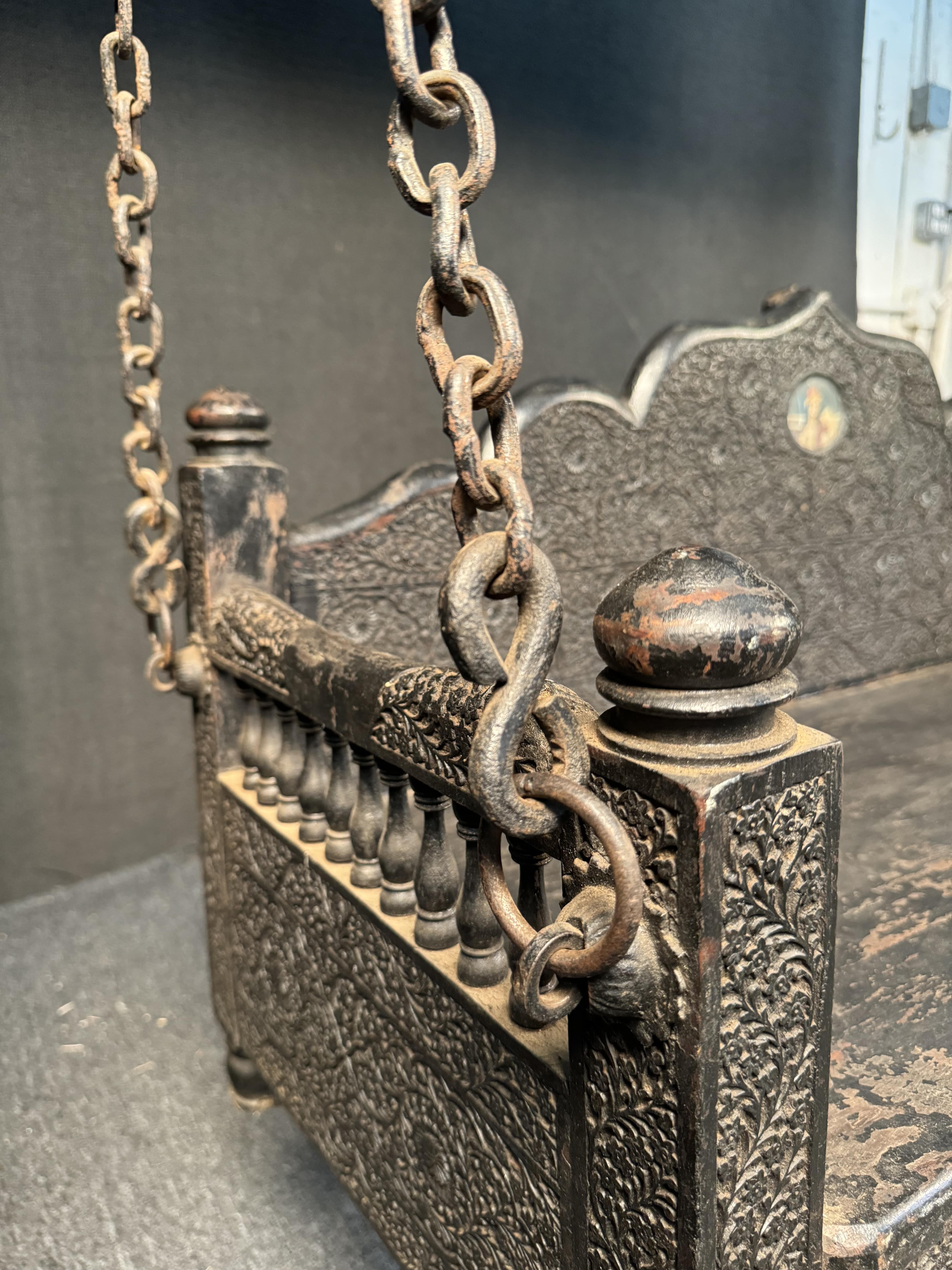 Balançoire antique en bois sculpté à la main en vente 9