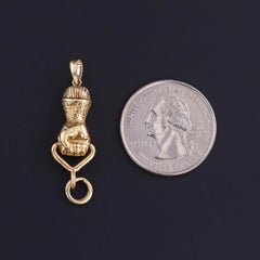 Antique Hand Charm Holder of 14k and 18k Gold
