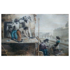 Antique Hand Colored Engraving - 'London Street Urchins' - U. K., circa 1880