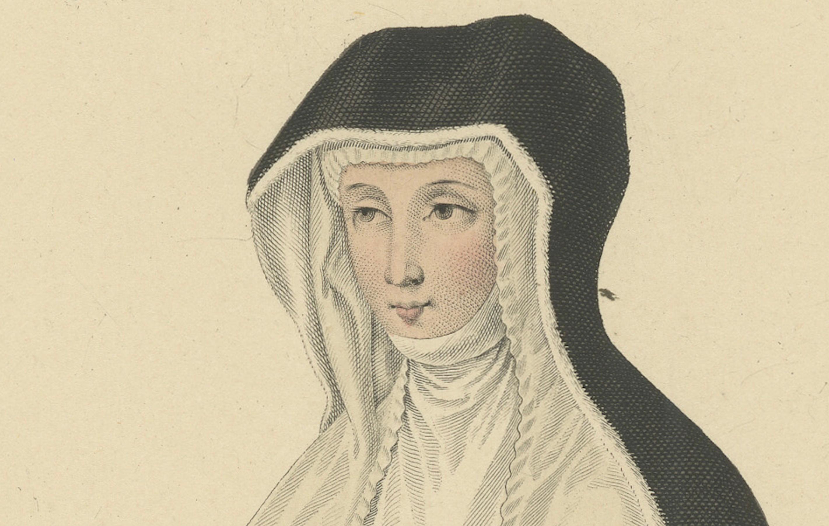 Antiker handkolorierter Kupferstich - Michelle de Vitry, Witwe von Ursins, um 1900 (Graviert) im Angebot