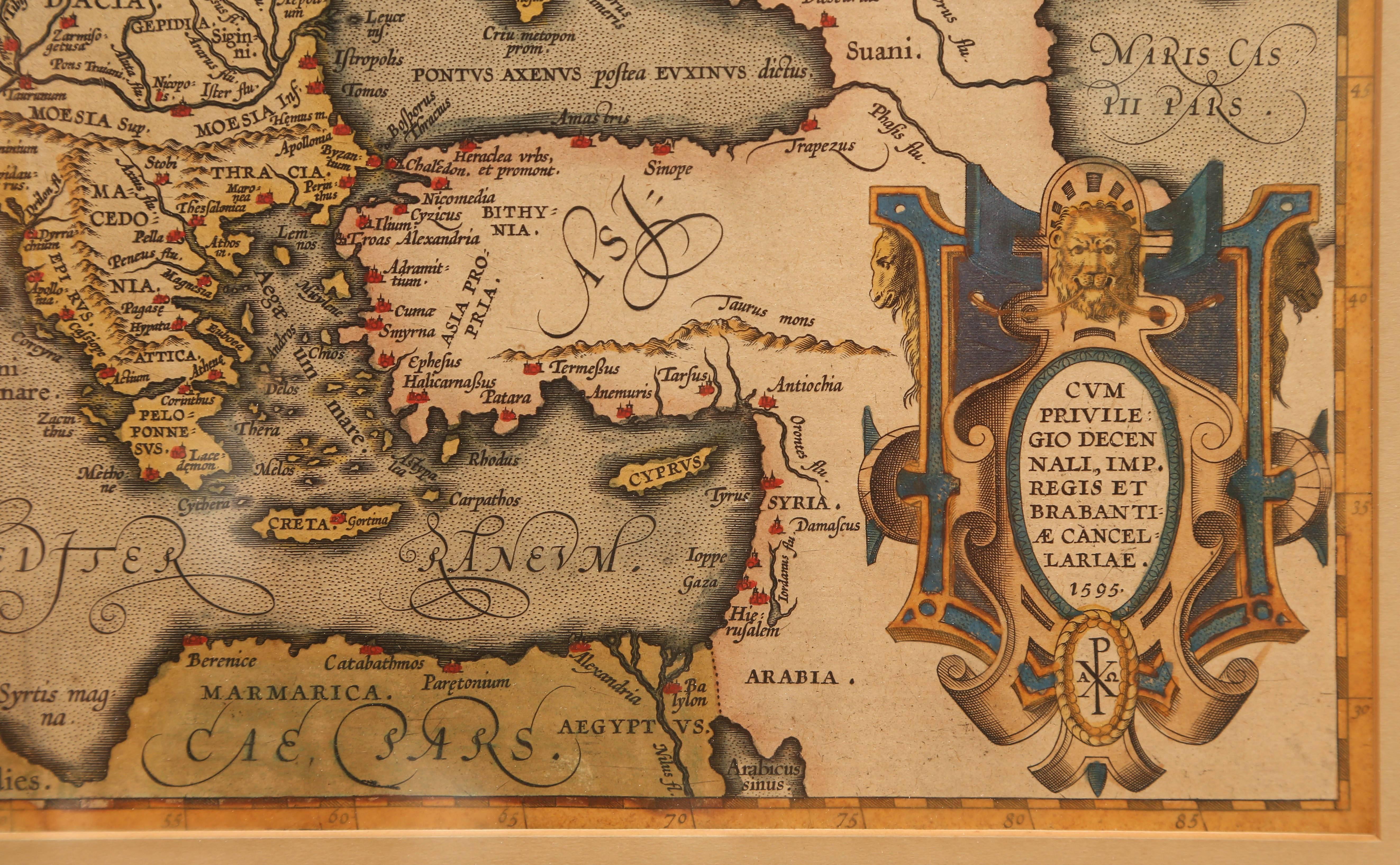 Antike handkolorierte gerahmte Karte von Europa im Zustand „Gut“ im Angebot in West Palm Beach, FL