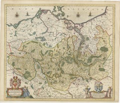 Antique Hand-colored Map of Brandenburg, Germany
