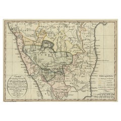 Antique Hand-Colored Map of the Kingdom of Mysore, in India, 1800