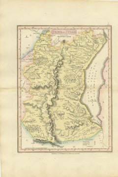 Antique Hand-Colored Map of the Tribe of Judah and the Dead Sea, 1823